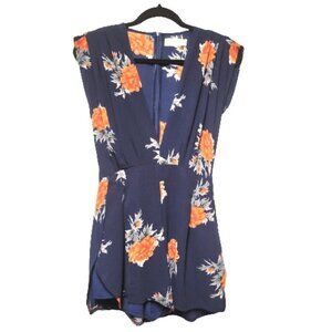 Dress Flora, l Mini Romper Dress Sleeveless V Neckline